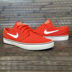 Nike Mens Zoom Stefan Janoski Orange White Suede Skate Shoes Size 8  FD6757-800